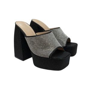 Wild Diva Women's Chunky Rhinestone Platform Sandals Refresh-01